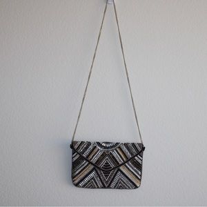 Bohemian style black bag 
Can be used as a clutch